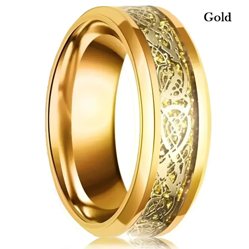 Celtic Dragon Stainless Steel Ring for Men Bold and Unique Design - Buzzastore