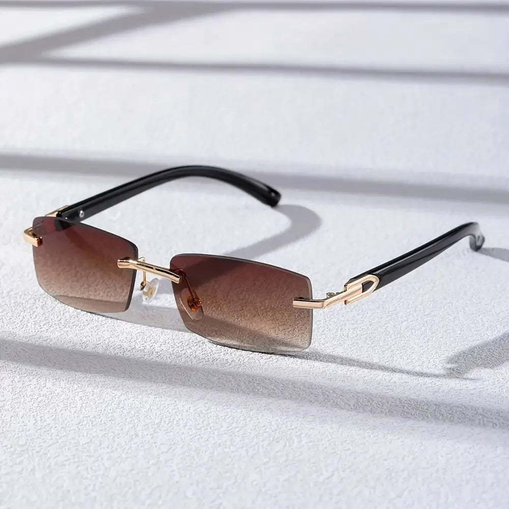 Gradient Rectangular Sunglasses - Stylish Sun Shades for Men Women - Buzzastore