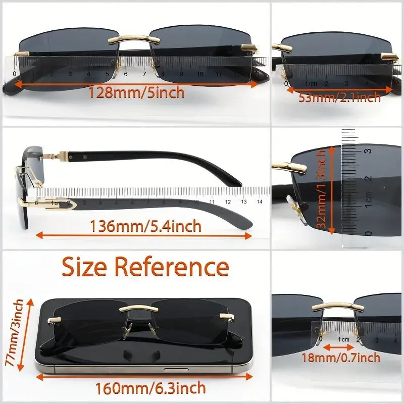 Gradient Rectangular Sunglasses - Stylish Sun Shades for Men Women - Buzzastore