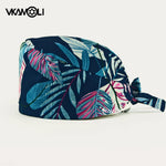 Adjustable Flower Print Scrubs Hat for Women - Ideal for Health Workers Beauty Salons and Pet Stores - Buzzastore