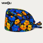 Adjustable Flower Print Scrubs Hat for Women - Ideal for Health Workers Beauty Salons and Pet Stores - Buzzastore
