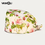 Adjustable Flower Print Scrubs Hat for Women - Ideal for Health Workers Beauty Salons and Pet Stores - Buzzastore