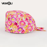 Adjustable Flower Print Scrubs Hat for Women - Ideal for Health Workers Beauty Salons and Pet Stores - Buzzastore