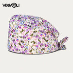 Adjustable Flower Print Scrubs Hat for Women - Ideal for Health Workers Beauty Salons and Pet Stores - Buzzastore