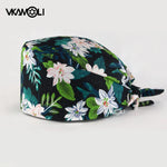 Adjustable Flower Print Scrubs Hat for Women - Ideal for Health Workers Beauty Salons and Pet Stores - Buzzastore