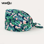 Adjustable Flower Print Scrubs Hat for Women - Ideal for Health Workers Beauty Salons and Pet Stores - Buzzastore