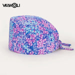 Adjustable Flower Print Scrubs Hat for Women - Ideal for Health Workers Beauty Salons and Pet Stores - Buzzastore