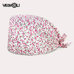 Adjustable Flower Print Scrubs Hat for Women - Ideal for Health Workers Beauty Salons and Pet Stores - Buzzastore