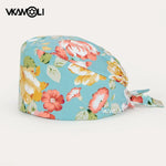 Adjustable Flower Print Scrubs Hat for Women - Ideal for Health Workers Beauty Salons and Pet Stores - Buzzastore