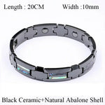 Waterproof Tungsten and Black Ceramic Bracelet for Men with Blue Opal Inlay - Tarnish-Free Designer Jewelry - Buzzastore