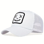 Unisex Smiling Face Embroidery Baseball Cap for Casual Style - Buzzastore