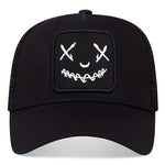 Unisex Smiling Face Embroidery Baseball Cap for Casual Style - Buzzastore