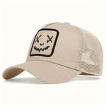Unisex Smiling Face Embroidery Baseball Cap for Casual Style - Buzzastore