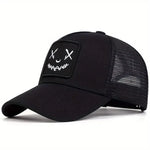 Unisex Smiling Face Embroidery Baseball Cap for Casual Style - Buzzastore