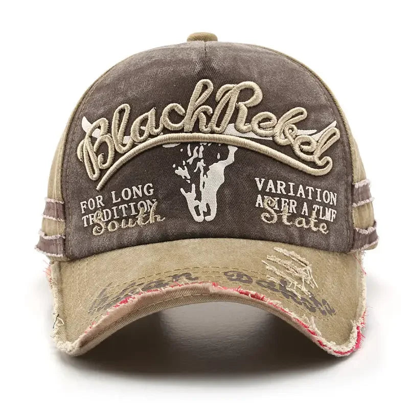 Distressed Denim Baseball Cap - Stylish Vintage Washed Design - Buzzastore