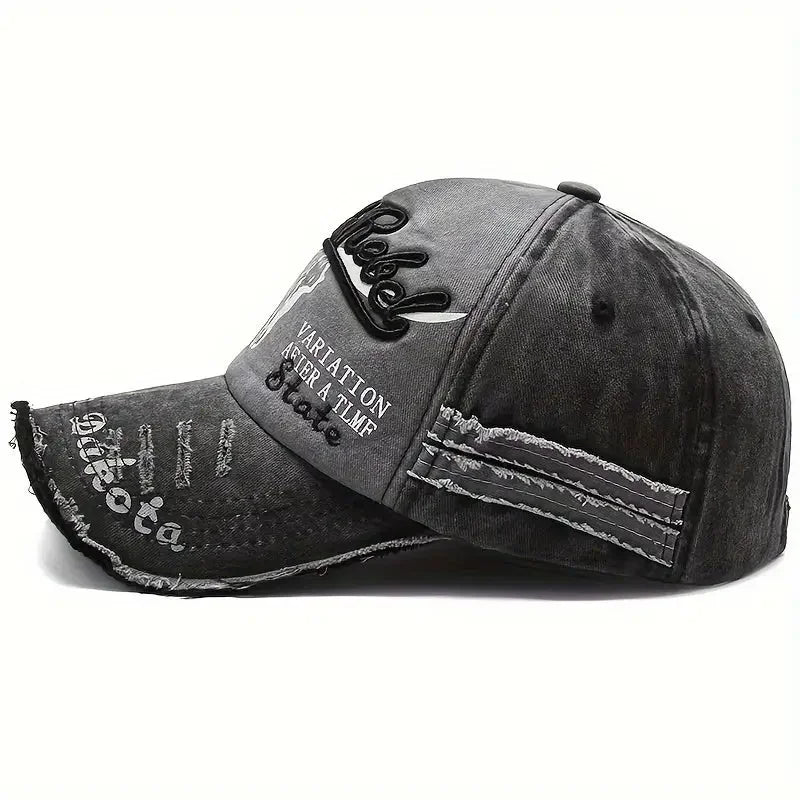 Distressed Denim Baseball Cap - Stylish Vintage Washed Design - Buzzastore
