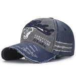Distressed Denim Baseball Cap - Stylish Vintage Washed Design - Buzzastore