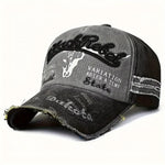 Distressed Denim Baseball Cap - Stylish Vintage Washed Design - Buzzastore