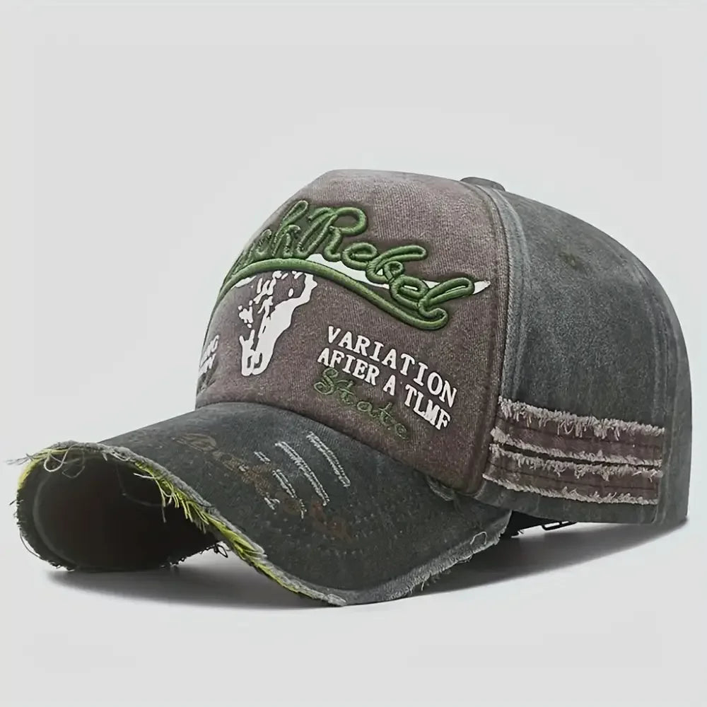 Distressed Denim Baseball Cap - Stylish Vintage Washed Design - Buzzastore