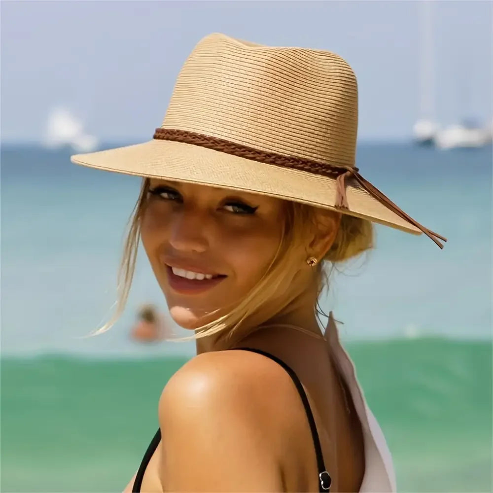 Classic Panama Fedora with Braided Belt Detail - Buzzastore