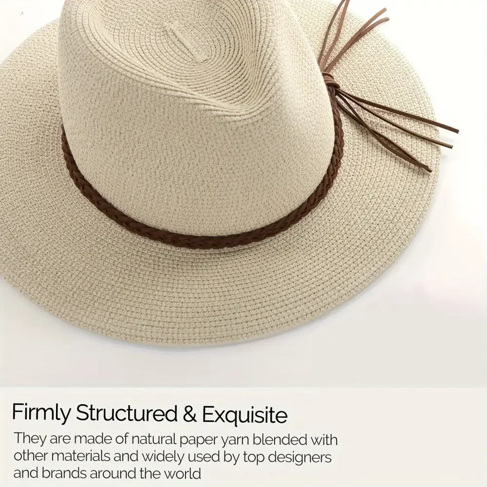 Classic Panama Fedora with Braided Belt Detail - Buzzastore