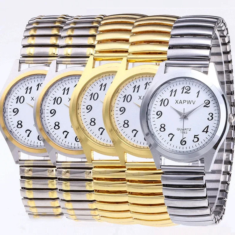 Couples Quartz Wristwatches with Flexible Stretch Bands - Simple Casual Design for Men and Women - Buzzastore