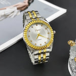 Couples Sun Patterned Quartz Business Watches with Alloy Steel Straps for Men and Women - Buzzastore