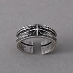 Silver Adjustable Retro Starry Night Art Ring for Men - Handmade Punk Gothic Jewelry Gift - Buzzastore