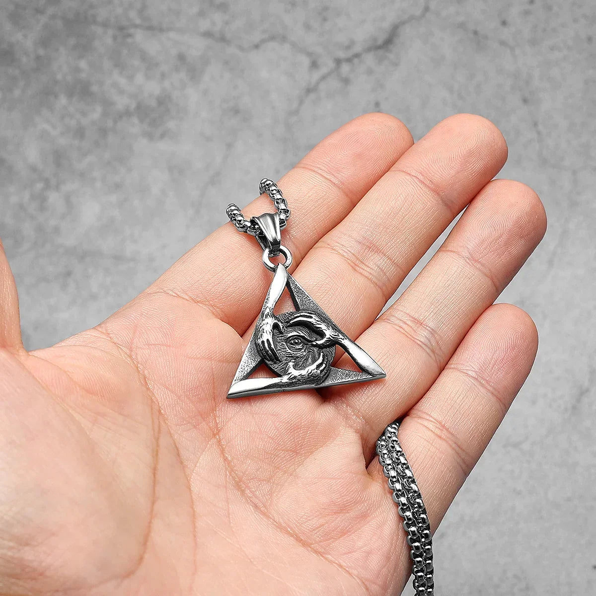 Freemasonry Eye of Light Stainless Steel Pendant Necklace for Men Women - Punk Fashion Jewelry Gift - Buzzastore