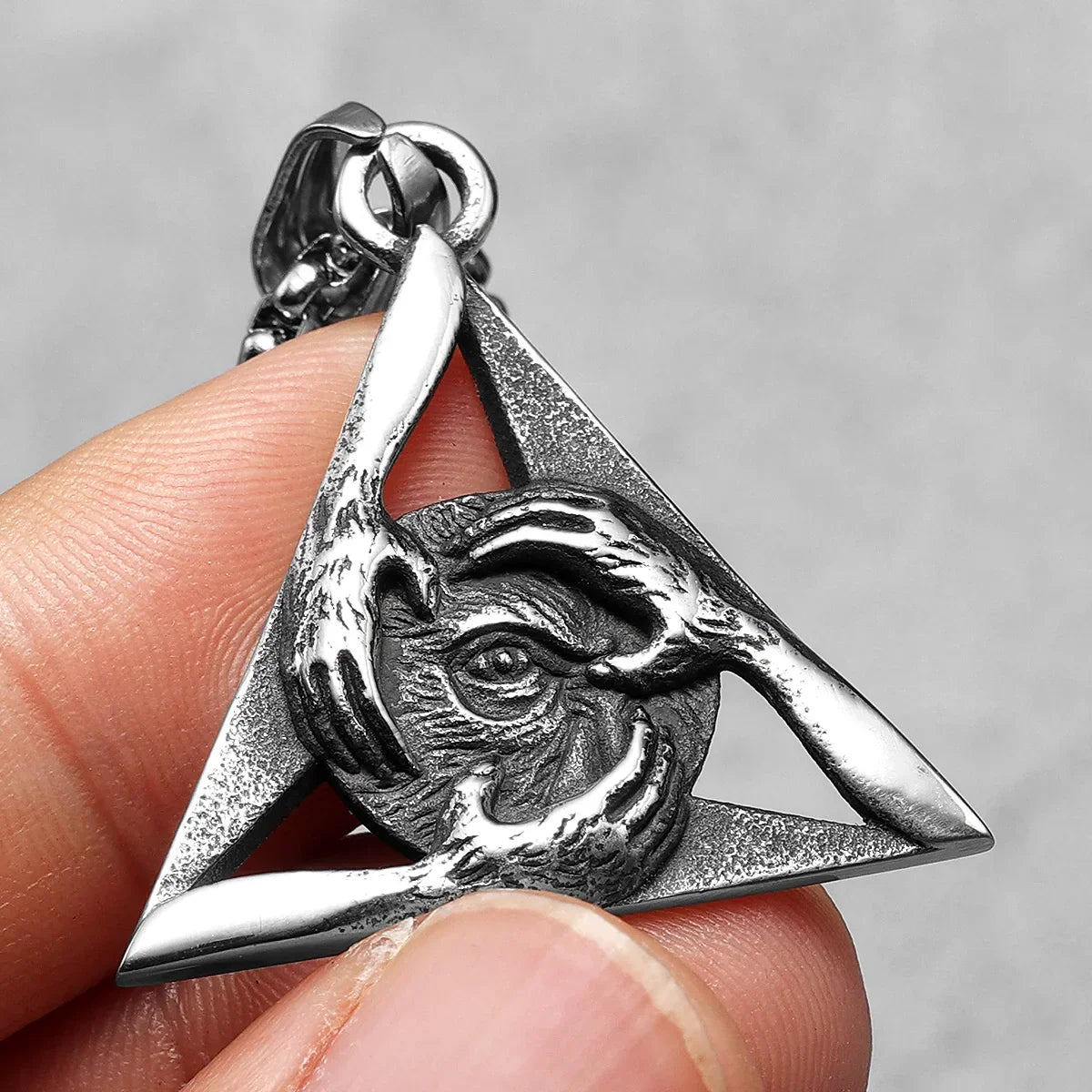 Freemasonry Eye of Light Stainless Steel Pendant Necklace for Men Women - Punk Fashion Jewelry Gift - Buzzastore