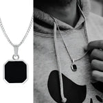 Vnox Mens Geometric Square Pendant Necklace - Modern Fashion Jewelry - Buzzastore
