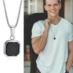 Vnox Mens Geometric Square Pendant Necklace - Modern Fashion Jewelry - Buzzastore