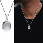 Vnox Mens Geometric Square Pendant Necklace - Modern Fashion Jewelry - Buzzastore