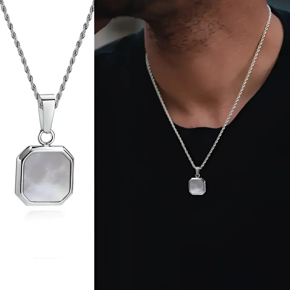Vnox Mens Geometric Square Pendant Necklace - Modern Fashion Jewelry - Buzzastore