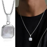 Vnox Mens Geometric Square Pendant Necklace - Modern Fashion Jewelry - Buzzastore
