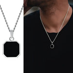 Vnox Mens Geometric Square Pendant Necklace - Modern Fashion Jewelry - Buzzastore
