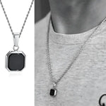 Vnox Mens Geometric Square Pendant Necklace - Modern Fashion Jewelry - Buzzastore