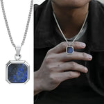Vnox Mens Geometric Square Pendant Necklace - Modern Fashion Jewelry - Buzzastore