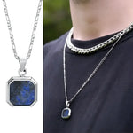 Vnox Mens Geometric Square Pendant Necklace - Modern Fashion Jewelry - Buzzastore