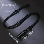 Black Obsidian Crystal Pendant Necklace with Braided Rope Chain - Buzzastore