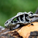 Mens 316L Stainless Steel Skull Pendant Necklace with Black Rope - Retro Fashion Jewelry Gift Free Shipping - Buzzastore