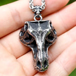 Mens 316L Stainless Steel Skull Pendant Necklace with Black Rope - Retro Fashion Jewelry Gift Free Shipping - Buzzastore
