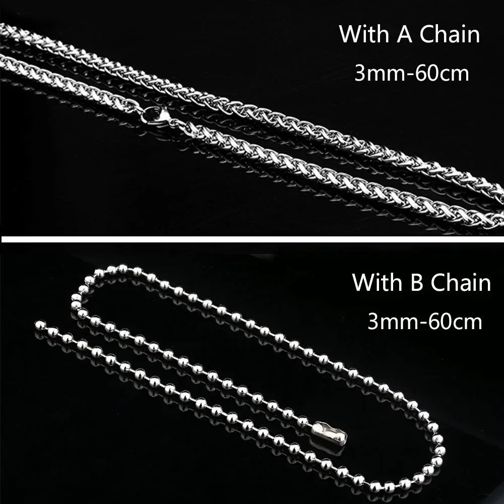 Mens 316L Stainless Steel Skull Pendant Necklace with Black Rope - Retro Fashion Jewelry Gift Free Shipping - Buzzastore