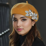 Elegant Flower Embroidered Beret Hat for Stylish Outfits - Buzzastore