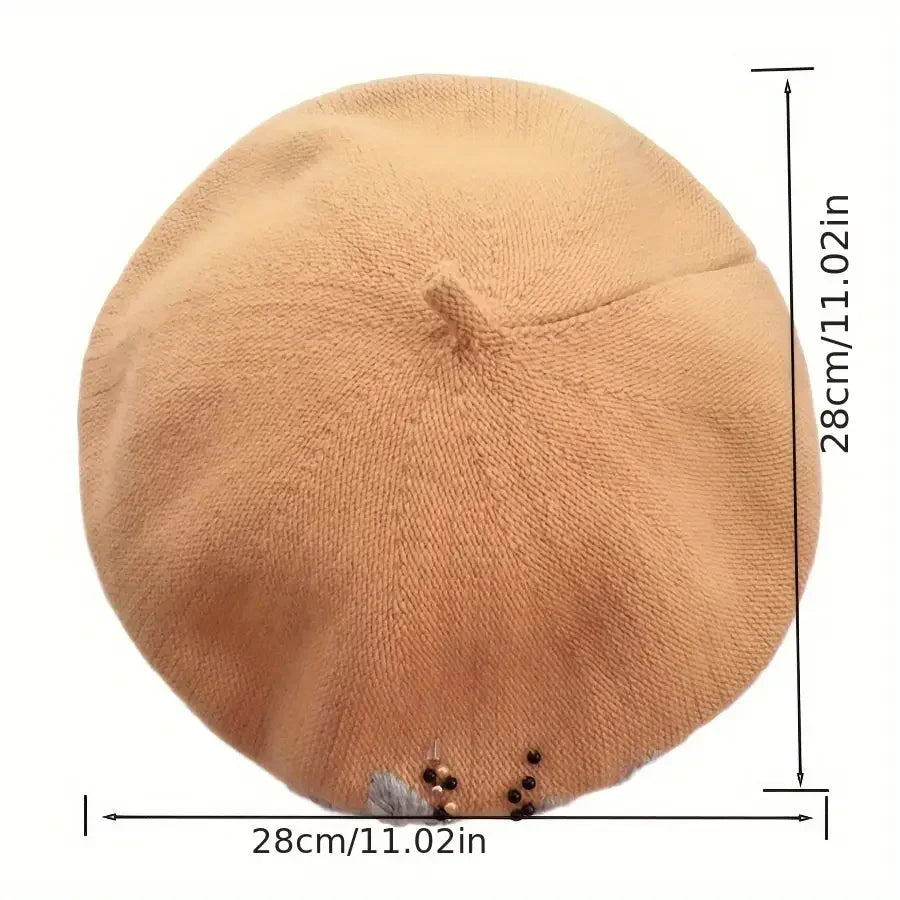 Elegant Flower Embroidered Beret Hat for Stylish Outfits - Buzzastore
