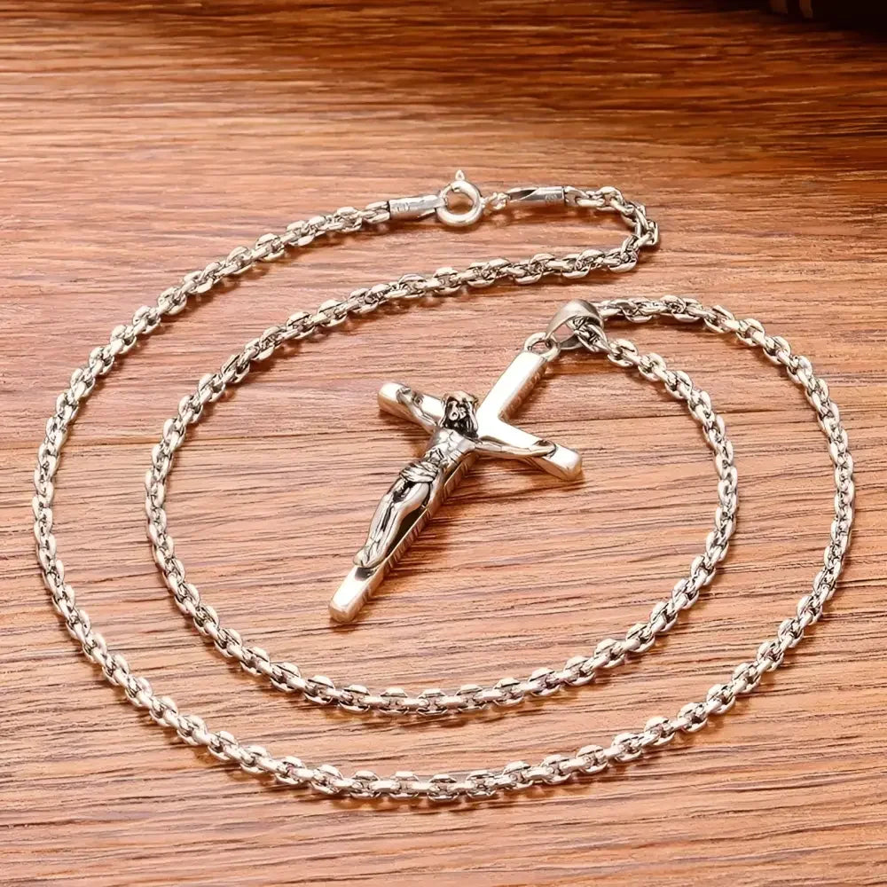 Sterling Silver Jesus Pendant Necklace - Faith-Inspired Jewelry for Men and Women - Buzzastore