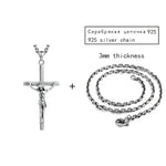 Sterling Silver Jesus Pendant Necklace - Faith-Inspired Jewelry for Men and Women - Buzzastore