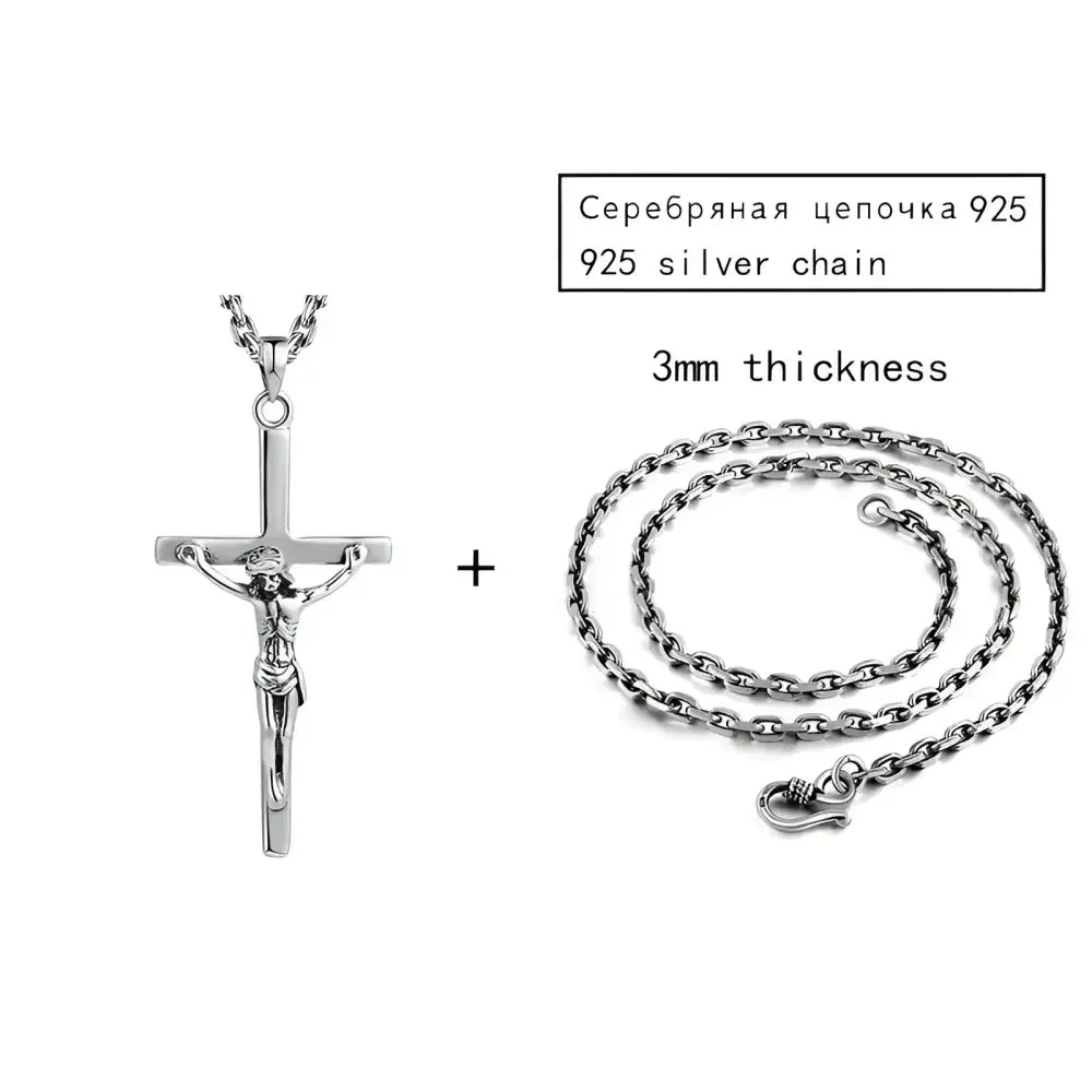 Sterling Silver Jesus Pendant Necklace - Faith-Inspired Jewelry for Men and Women - Buzzastore