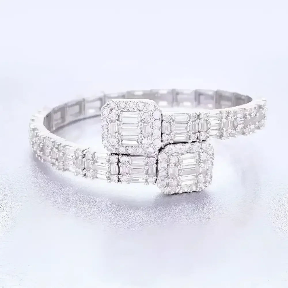 2021 Womens Hip Hop Square Zircon Bangle Bracelet - Stylish Trendy Jewelry - Buzzastore