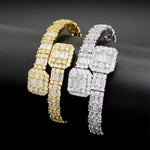 2021 Womens Hip Hop Square Zircon Bangle Bracelet - Stylish Trendy Jewelry - Buzzastore
